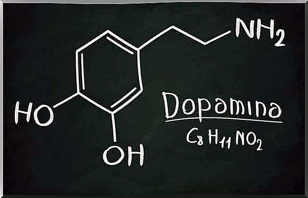 Chemical formula of dopamine. 