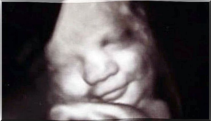 baby smiling in womb