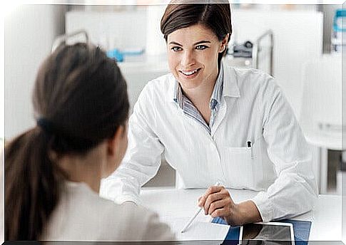 A patient taking esketamine under the supervision of her doctor