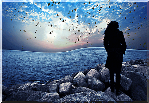 woman looking at the sea