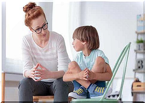 Child with his teacher.